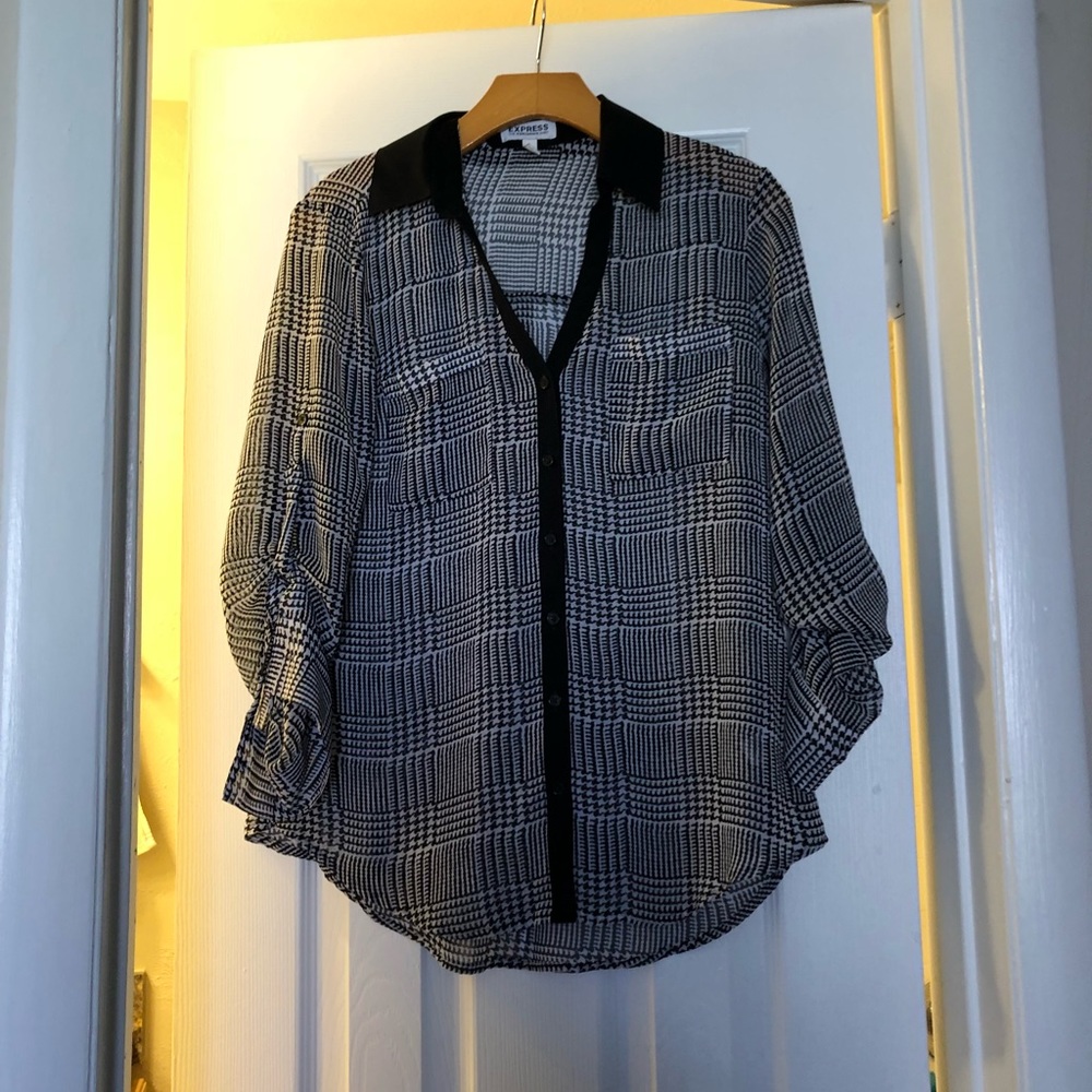 Express Black + White Portofino Top